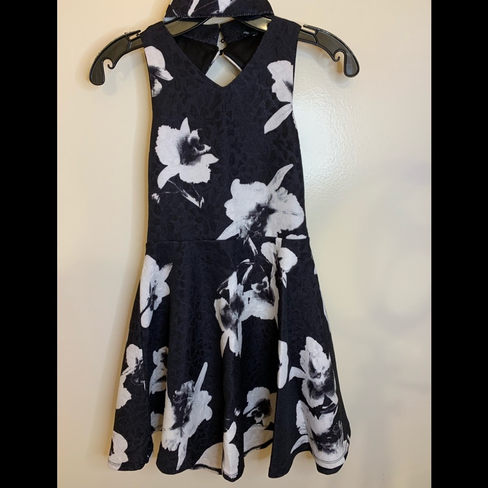 Floral cutout twirly dress